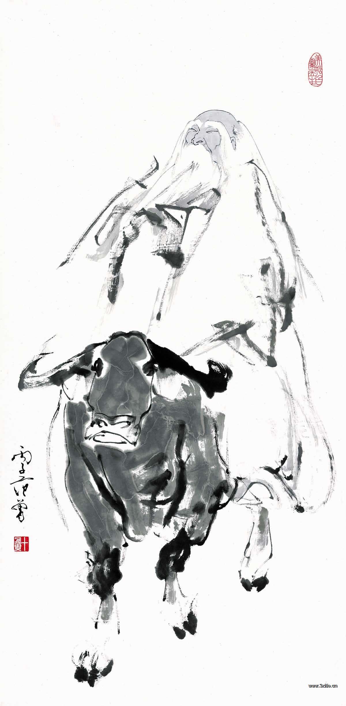 ★中国★范曾★画家範曽★ 老子出関 ★肉筆★ ☆中国☆范曾☆画家範曽☆ 老子出関 ☆肉筆☆ - メルカリ